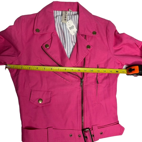 NWT Dolan Anthropologie Hot Pink Moto Jacket xs - Picture 10 of 12